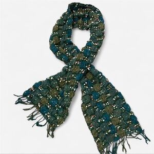 Elegant Green and Blue Woven Scarf